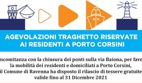 Traghetto gratuito per i nuclei familiari di Porto Corsini